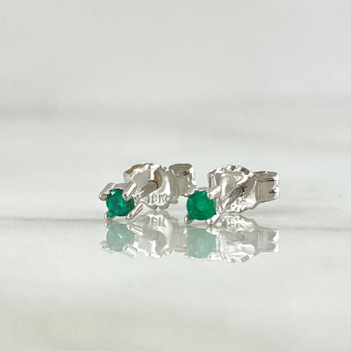 Topitos en plata 925 con Esmeralda